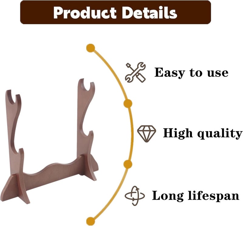 Yimluofa 1 Set Wooden Flute Stand Exquisite Desktop Sword Display Stand for Flute Woodwind Instrument Storage Display - Image 3